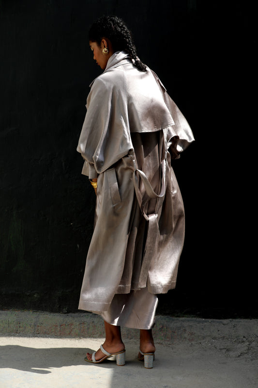 Drape Beatrice with trench