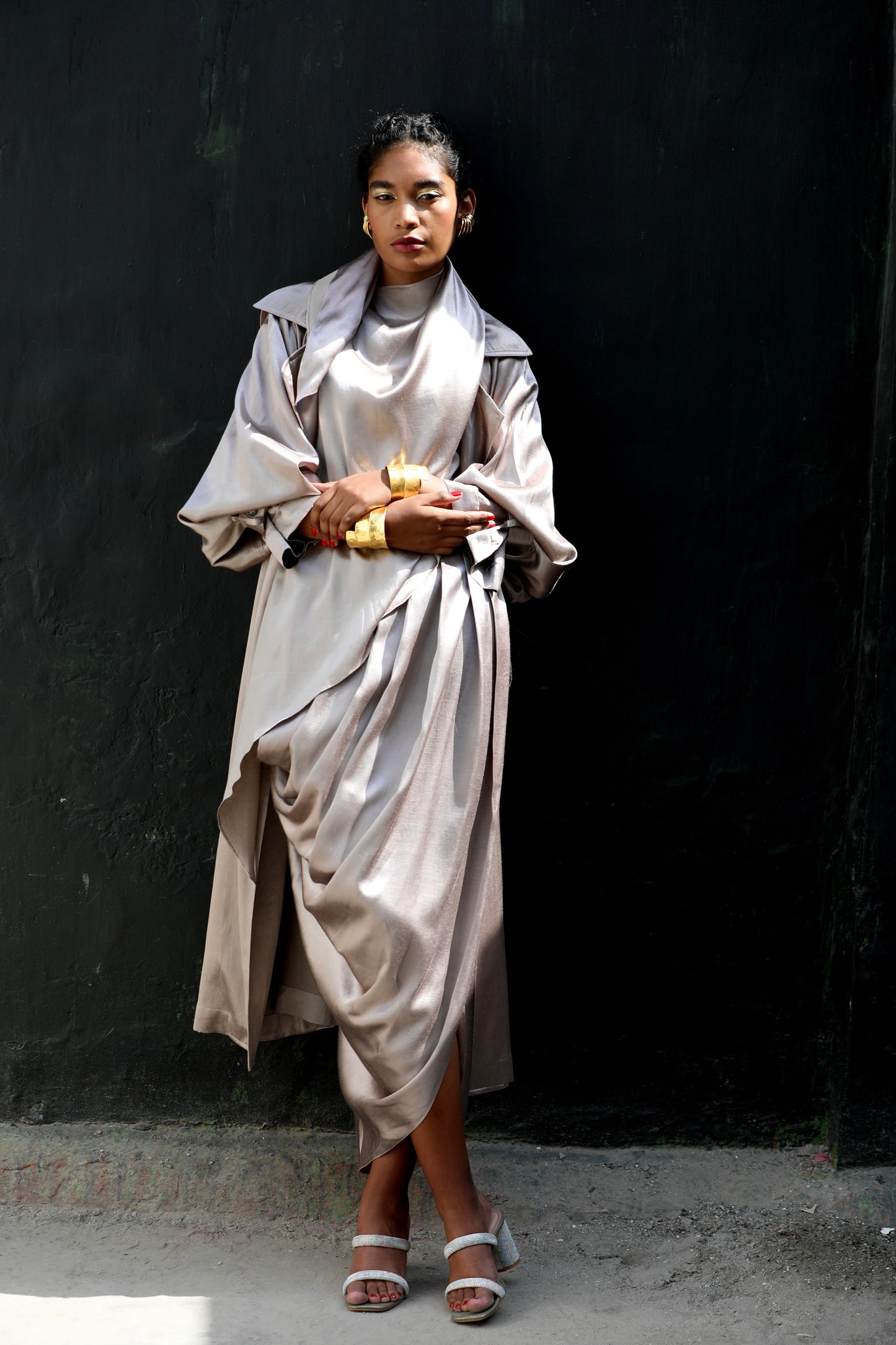 Drape Beatrice with trench