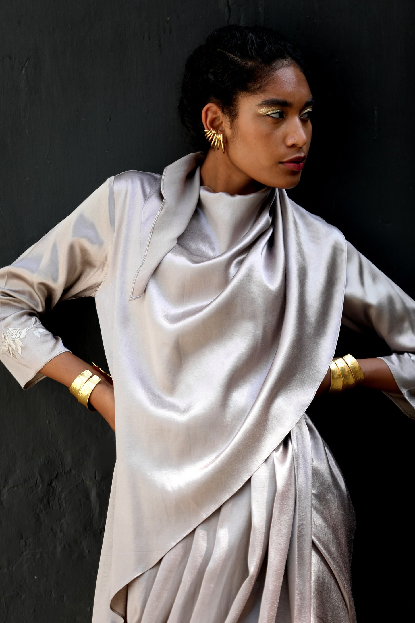 Drape Beatrice with trench