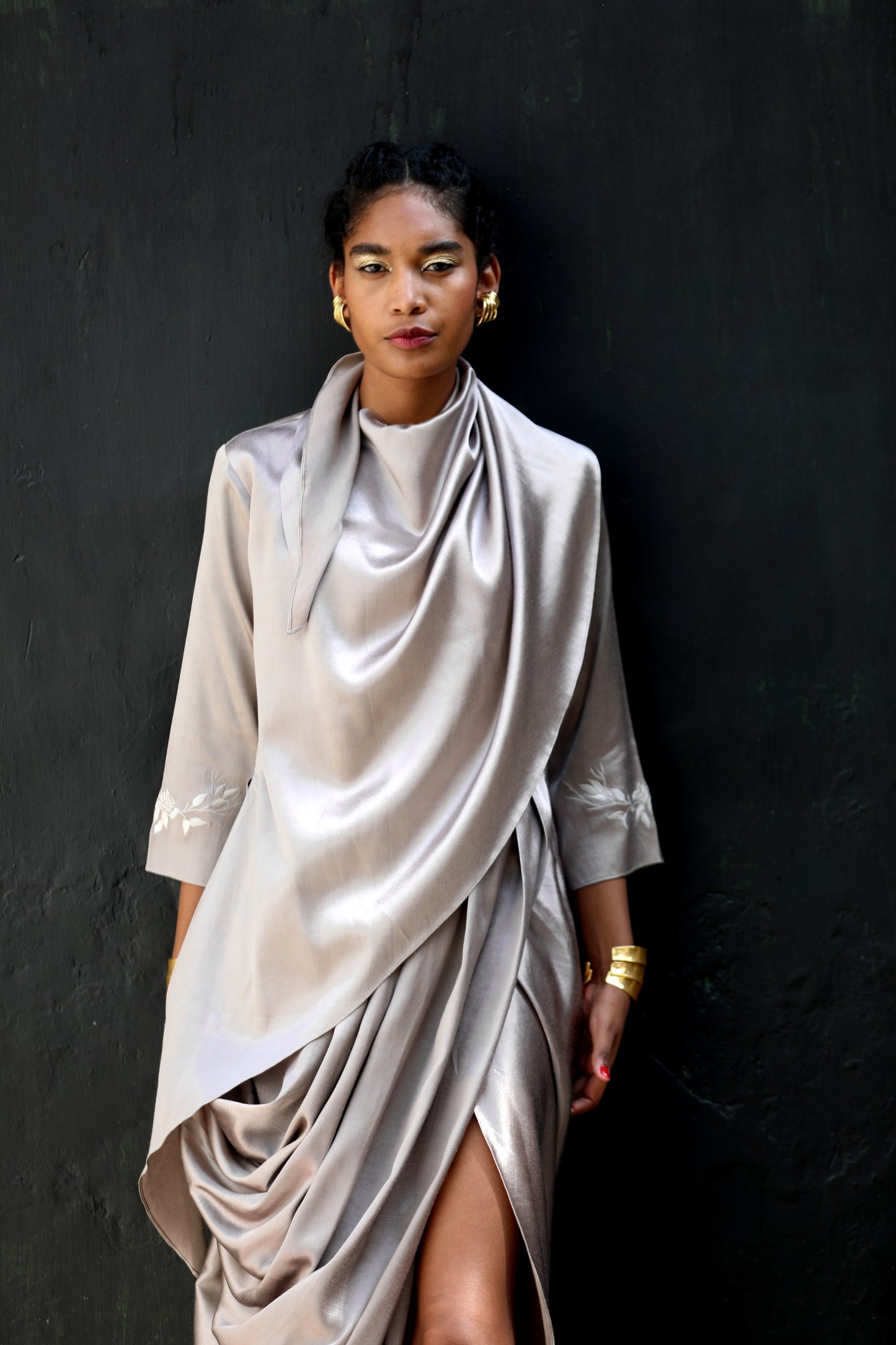 Drape Beatrice with trench