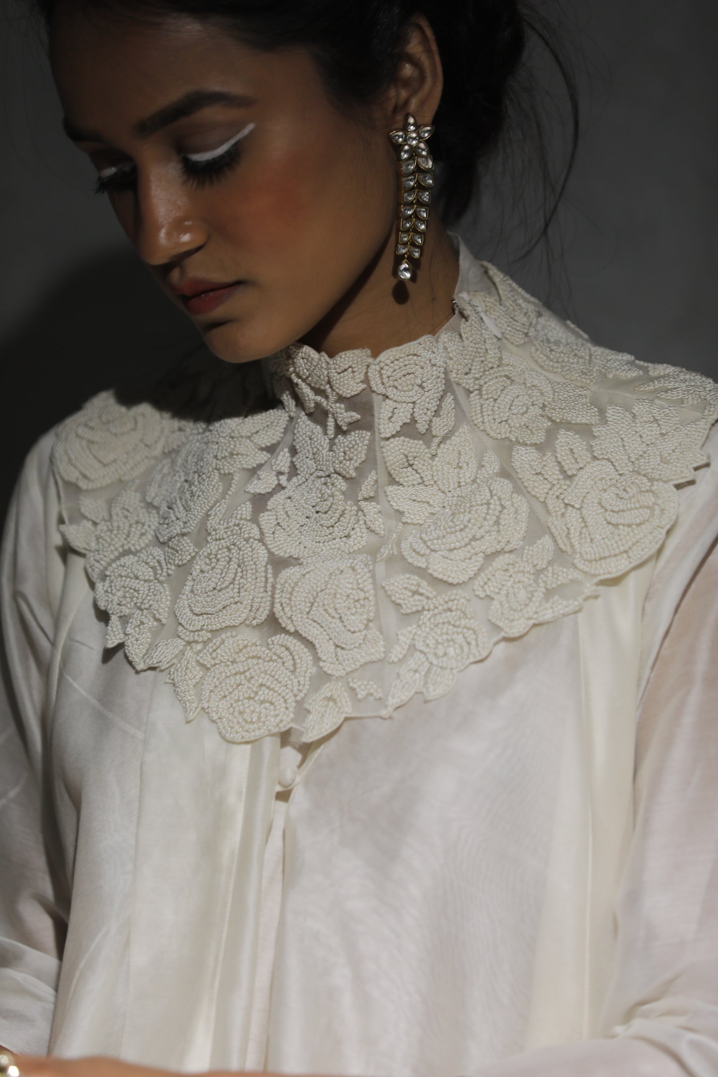 French knots embroidered Collar