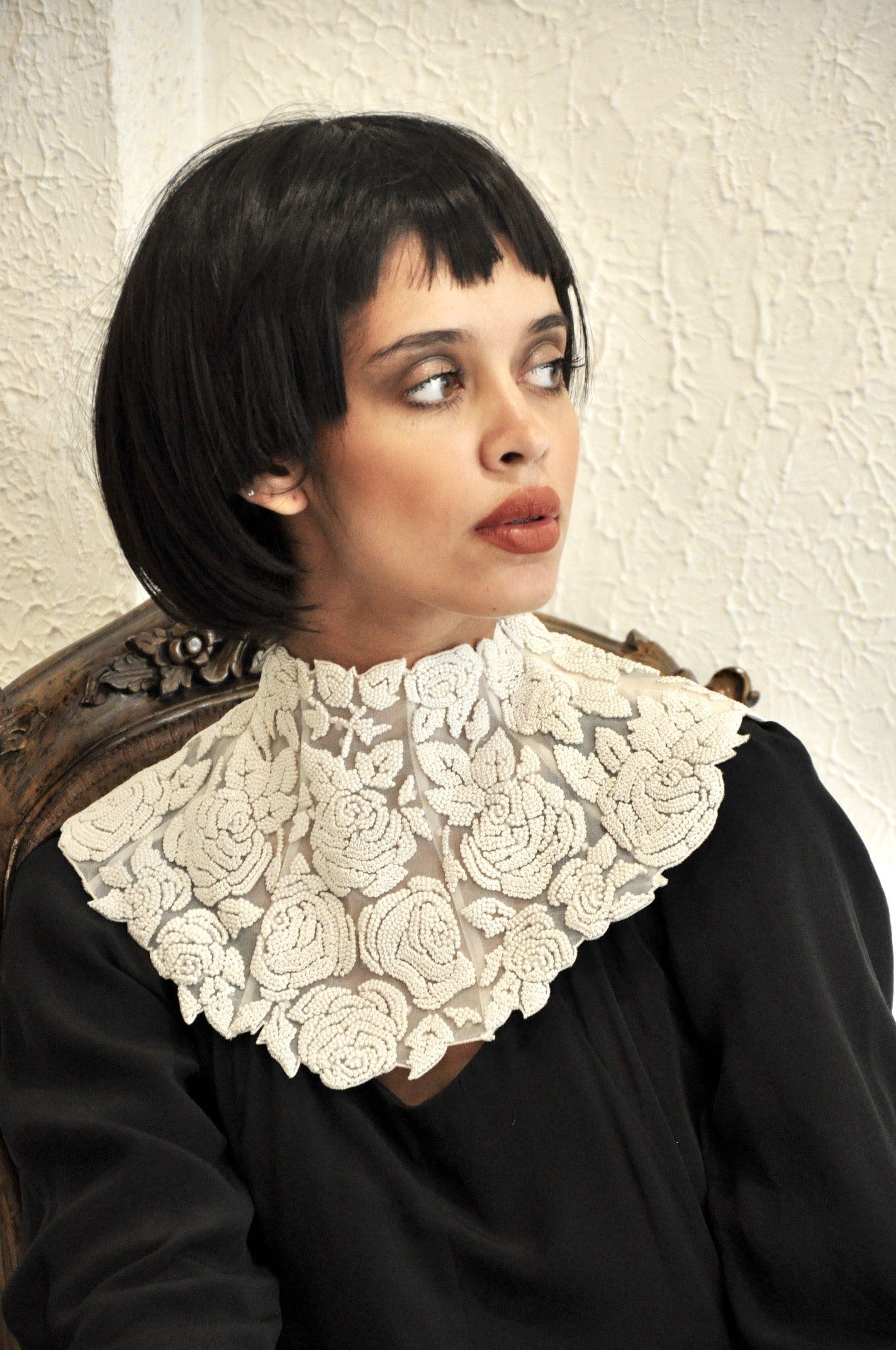 French knots embroidered Collar