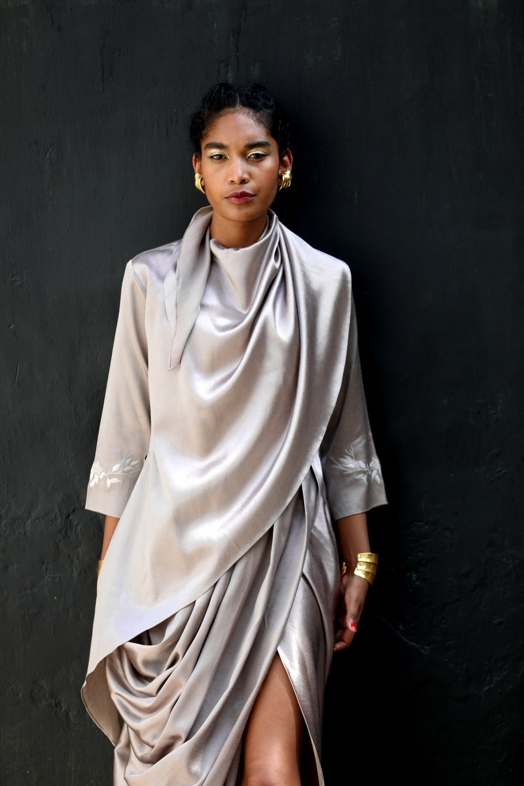 Drape Beatrice with trench