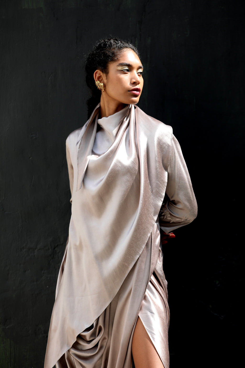 Drape Beatrice with trench