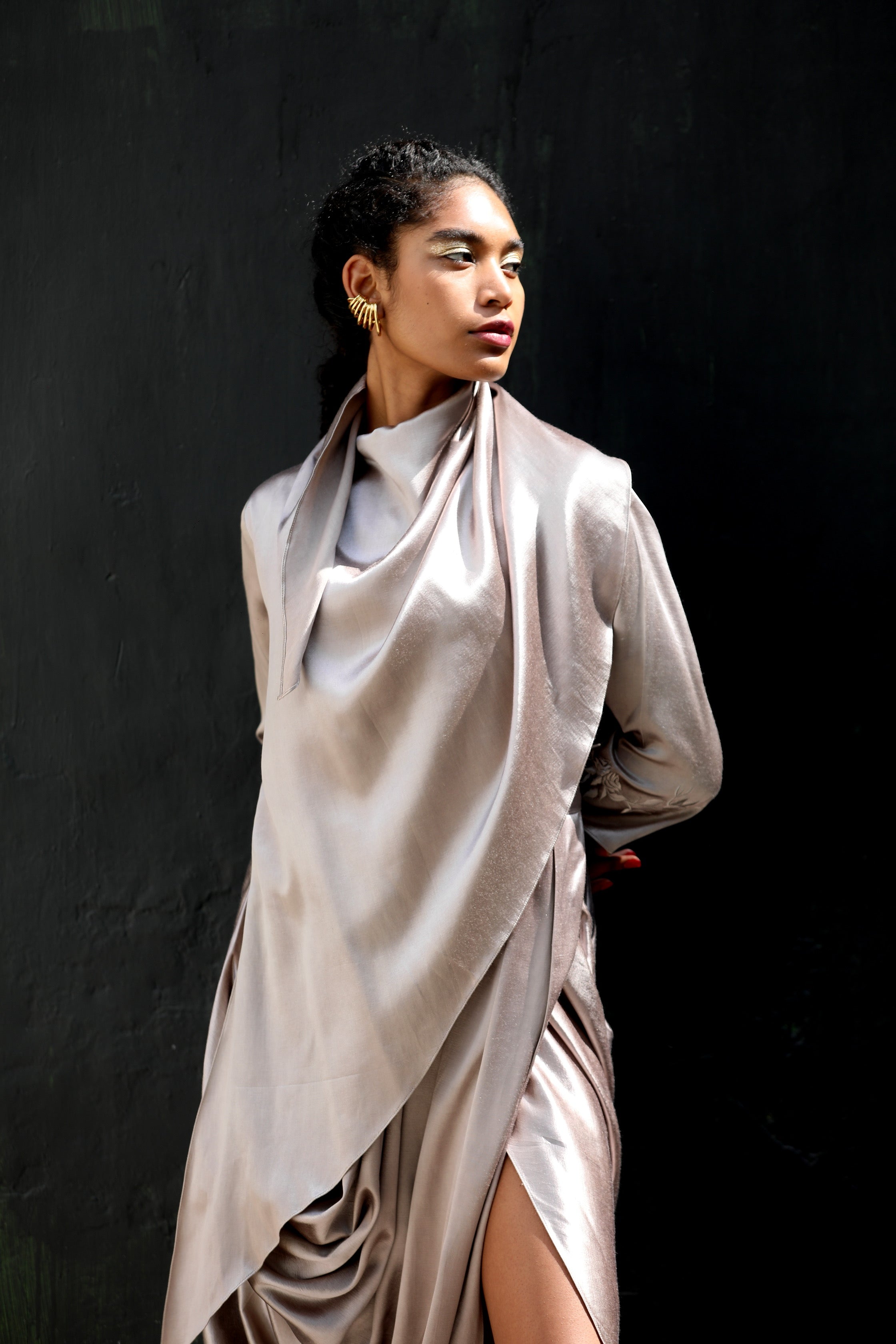 Drape Beatrice with trench