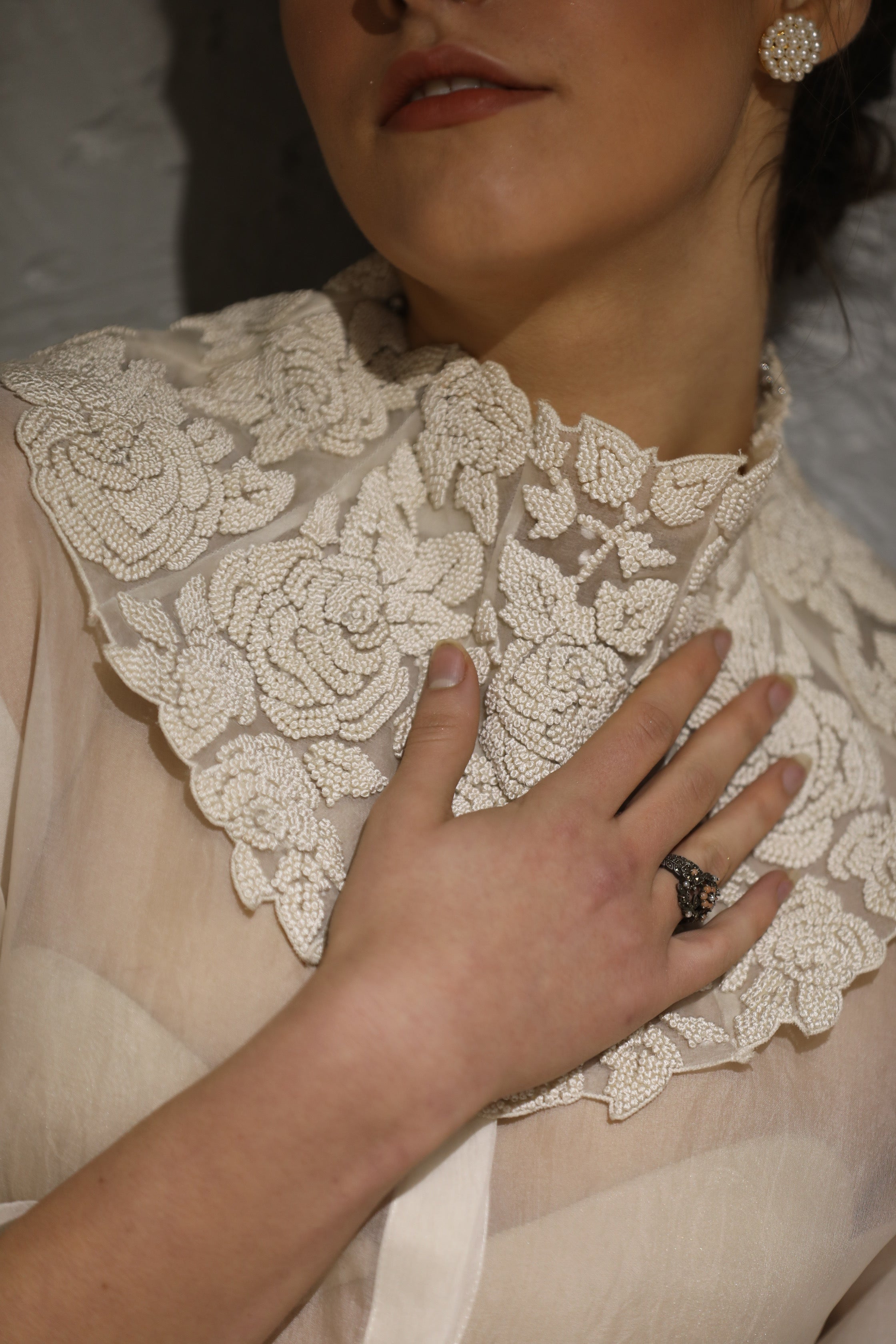 French knots embroidered Collar