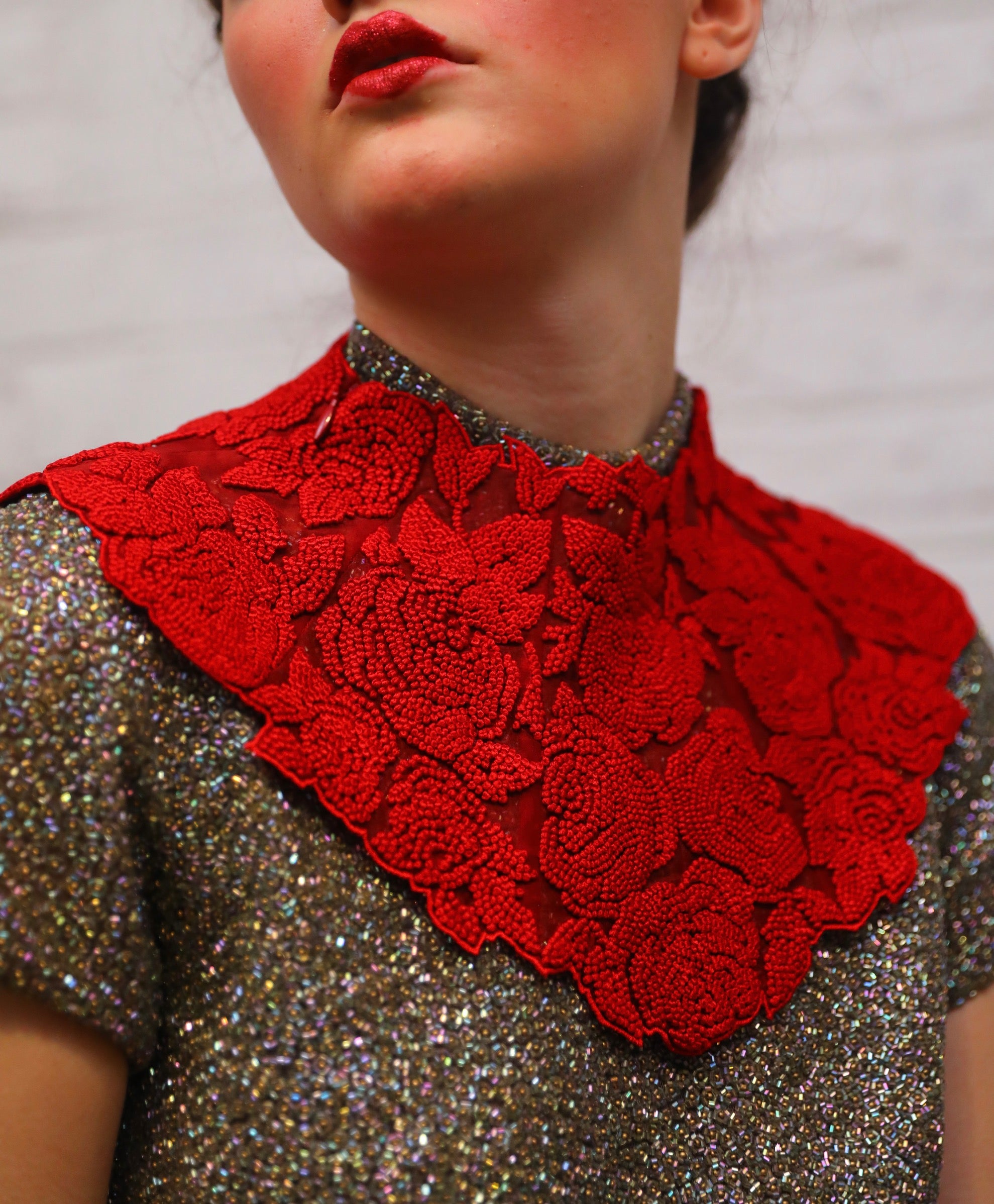French knots embroidered Collar