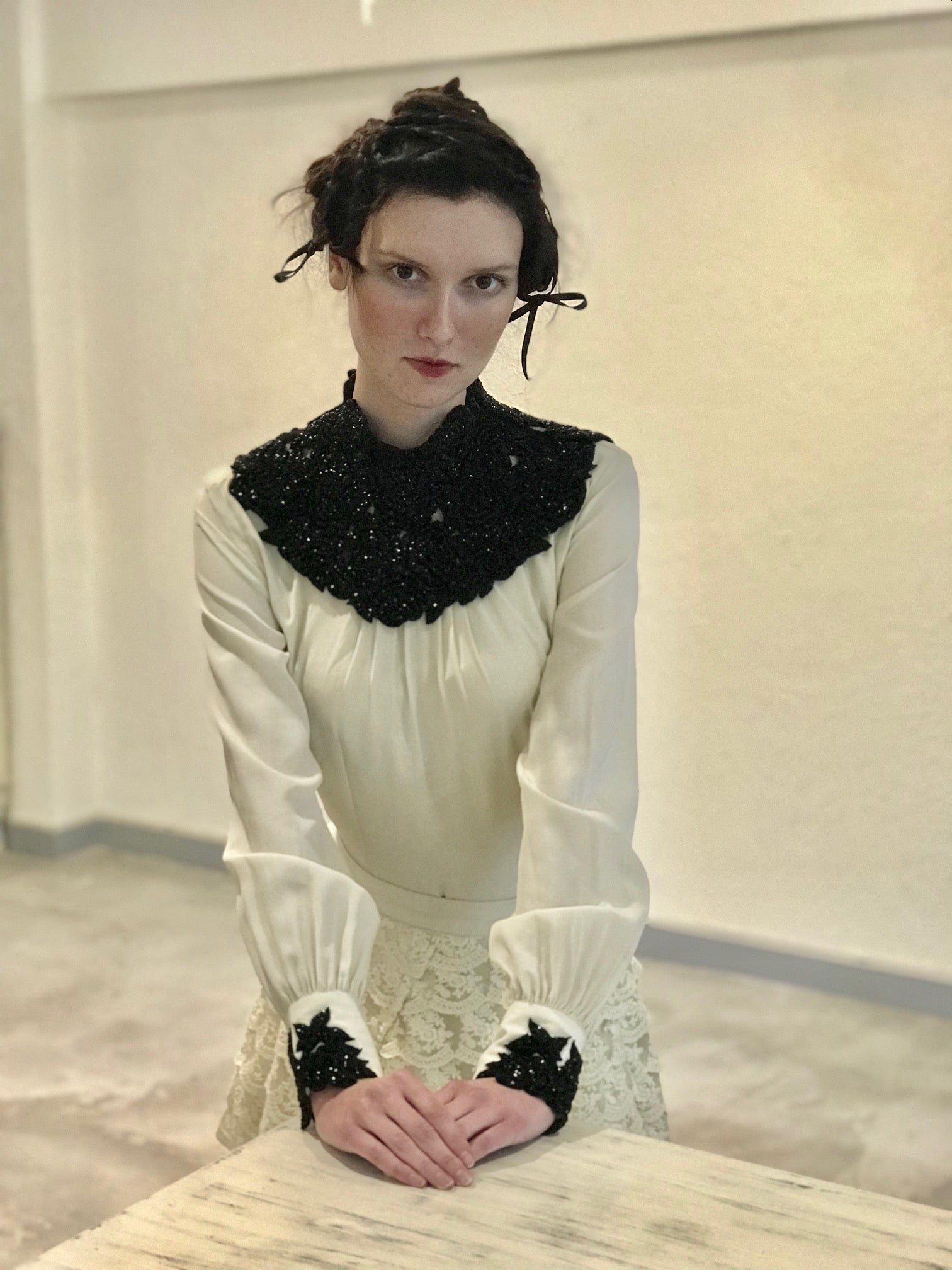 Black embroidered Collar